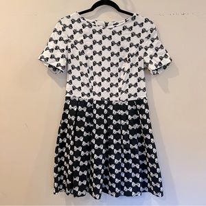 ASOS Bow Print Black and White Skater Dress